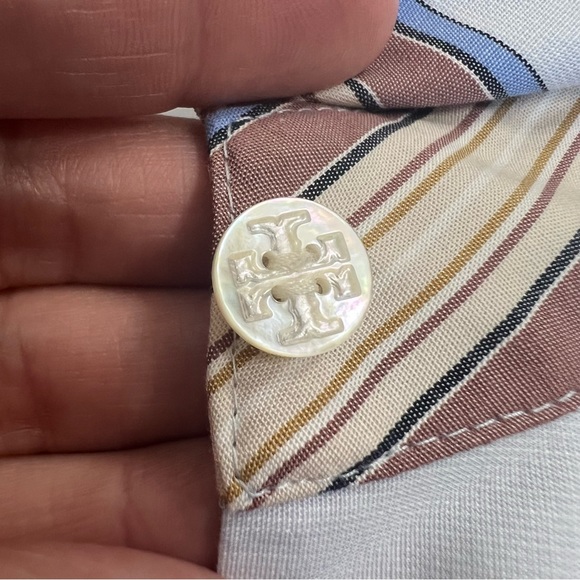 NWT Tory Burch TB Striped Cotton Casual Top size 10 - Picture 8 of 14
